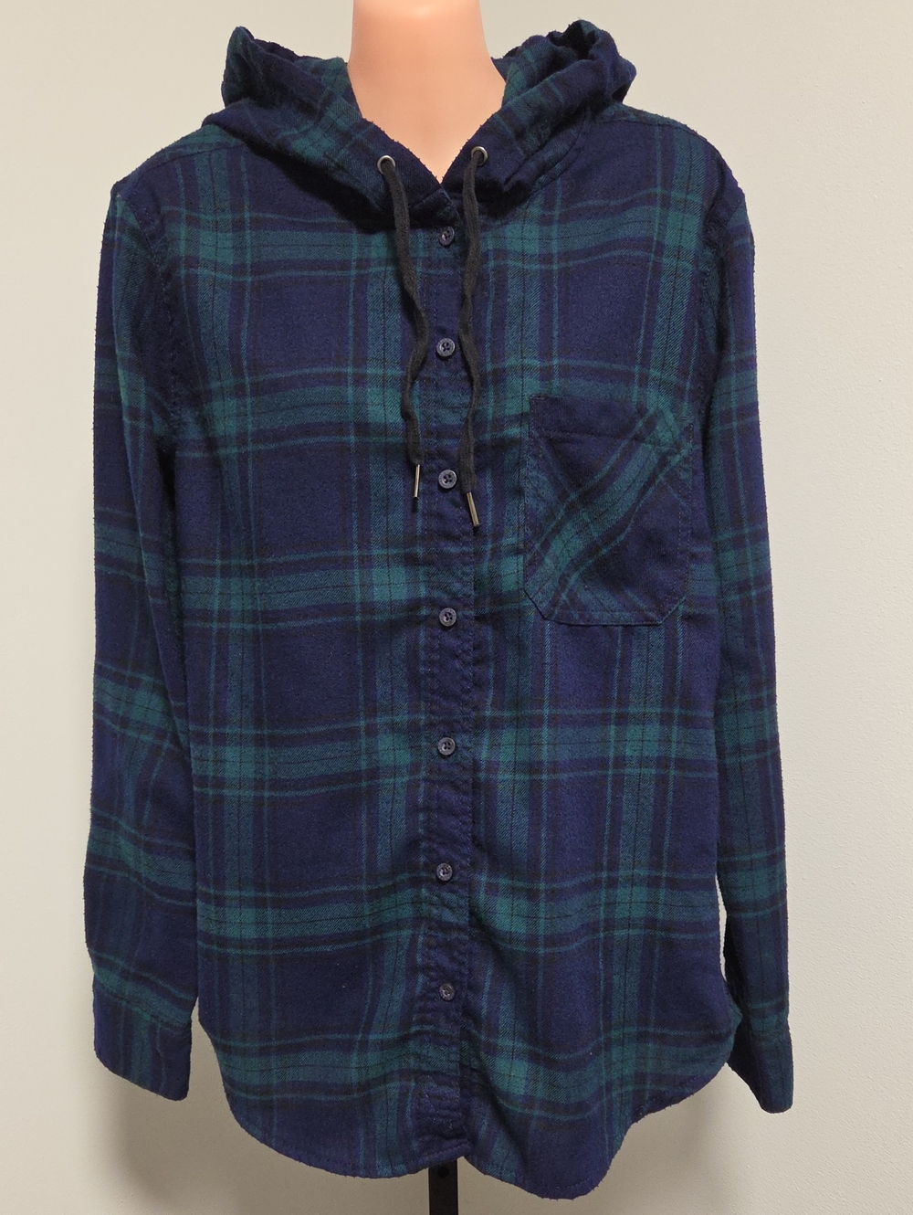 Garage Boyfriend Fit Plaid Flannel Hoodie